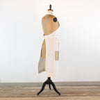 Large Ticking detailed cook's apron, natural vintage French linen