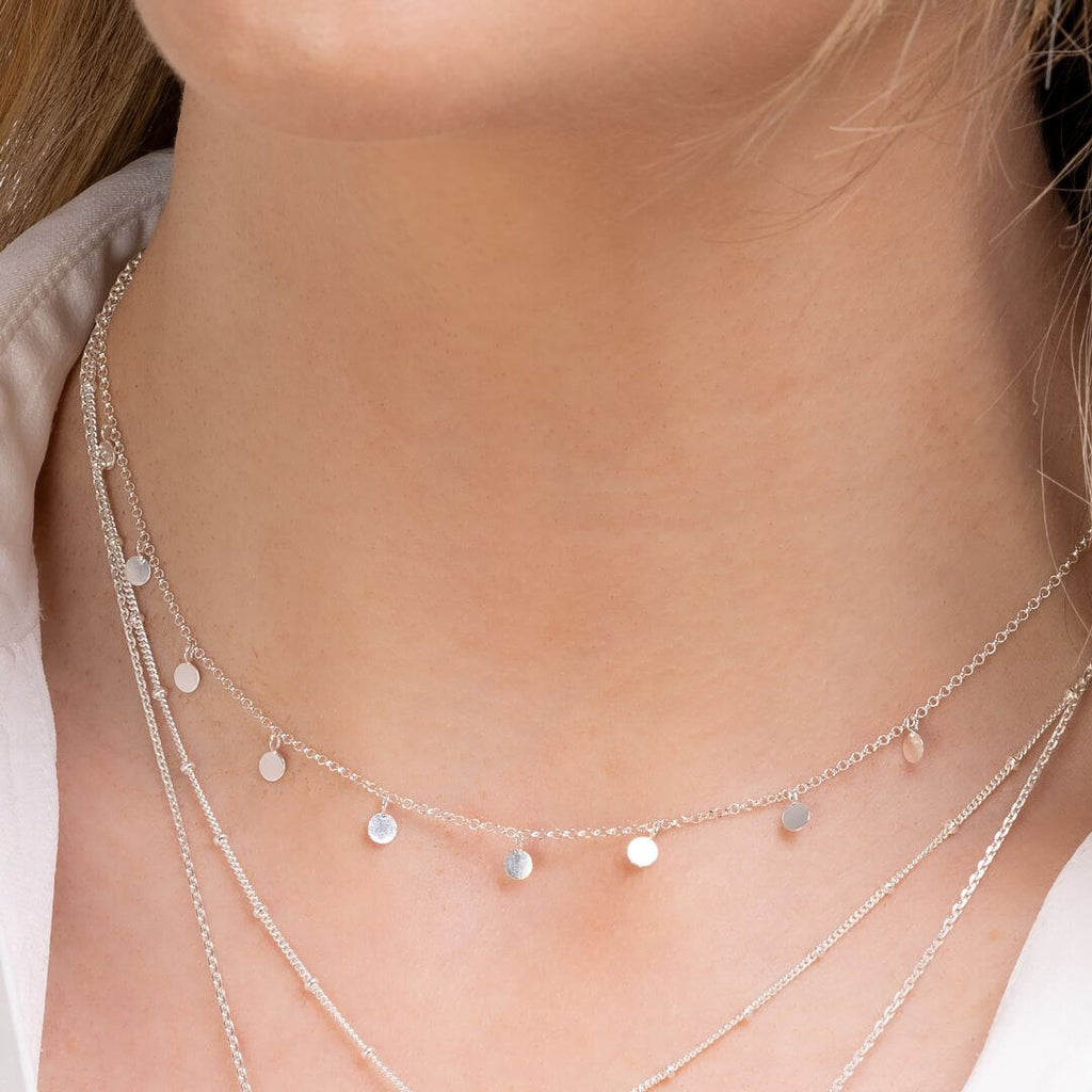 Silver Necklace Layering Set