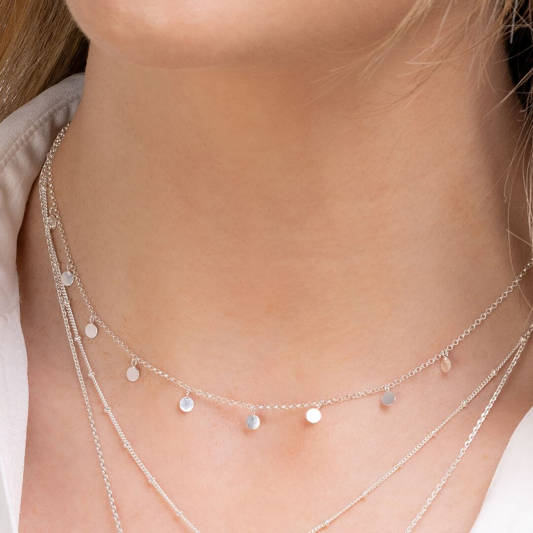Silver Necklace Layering Set