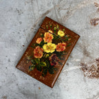 Vintage Toleware Floral Wooden Box with Hinged Lid