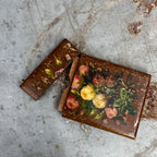 Vintage Toleware Floral Wooden Box with Hinged Lid