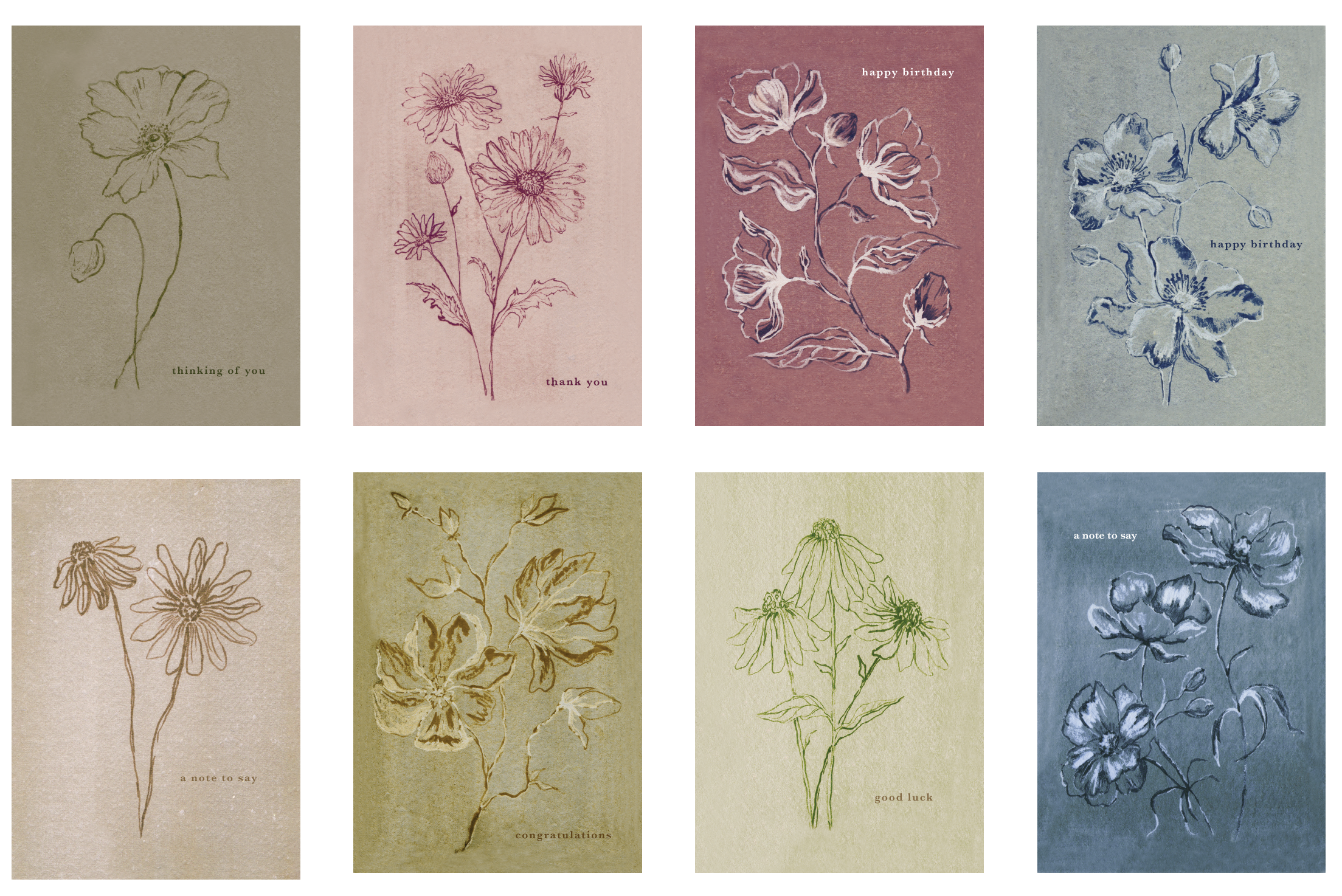 'A CARD FOR EVERY OCCASION' - PACK OF 8 GREETINGS CARDS