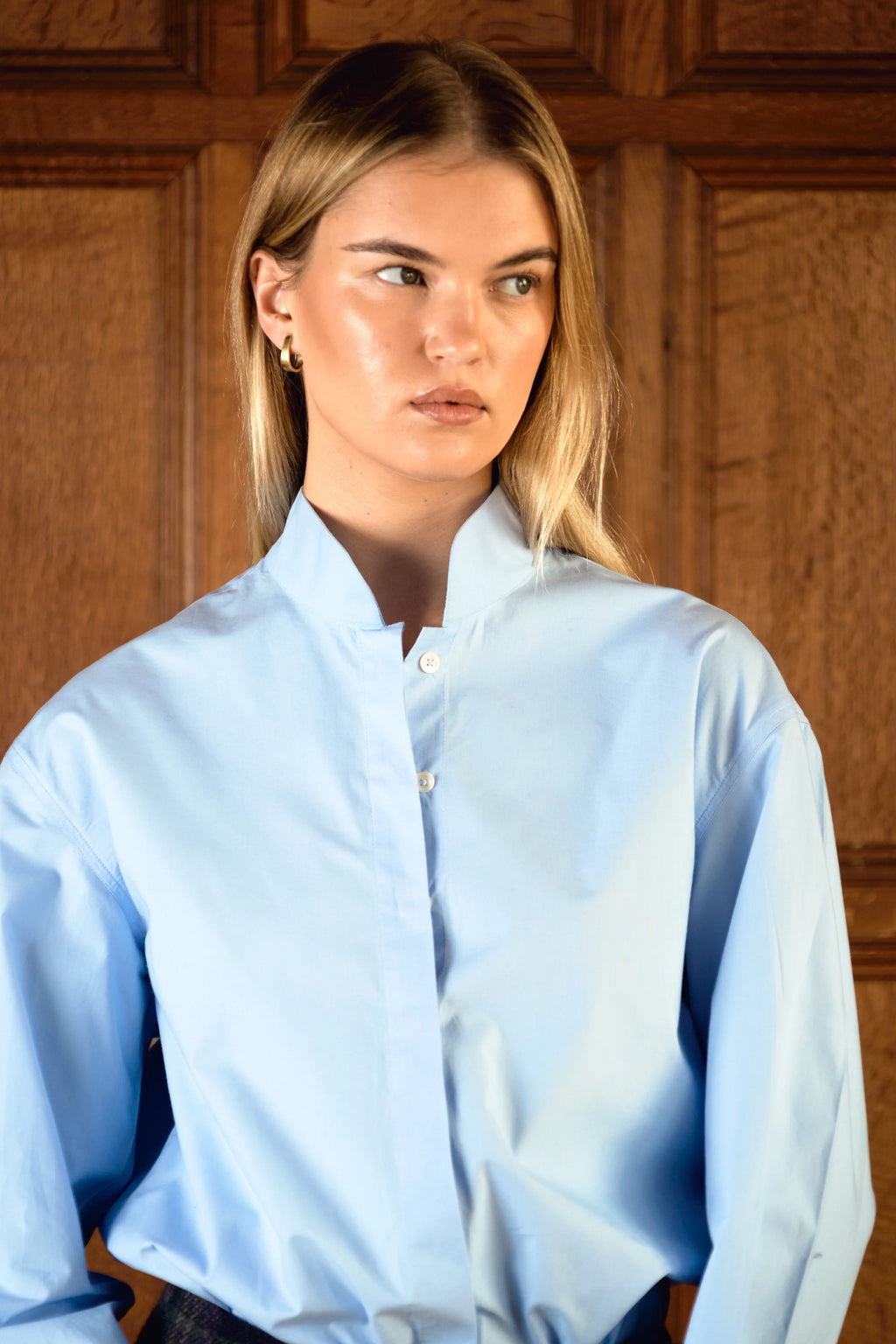 Oversized Bailey Shirt Blue Cotton