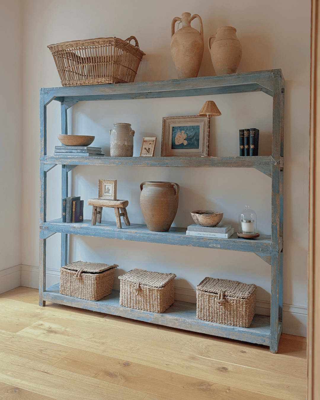 Reclaimed Blue Shelving Unit
