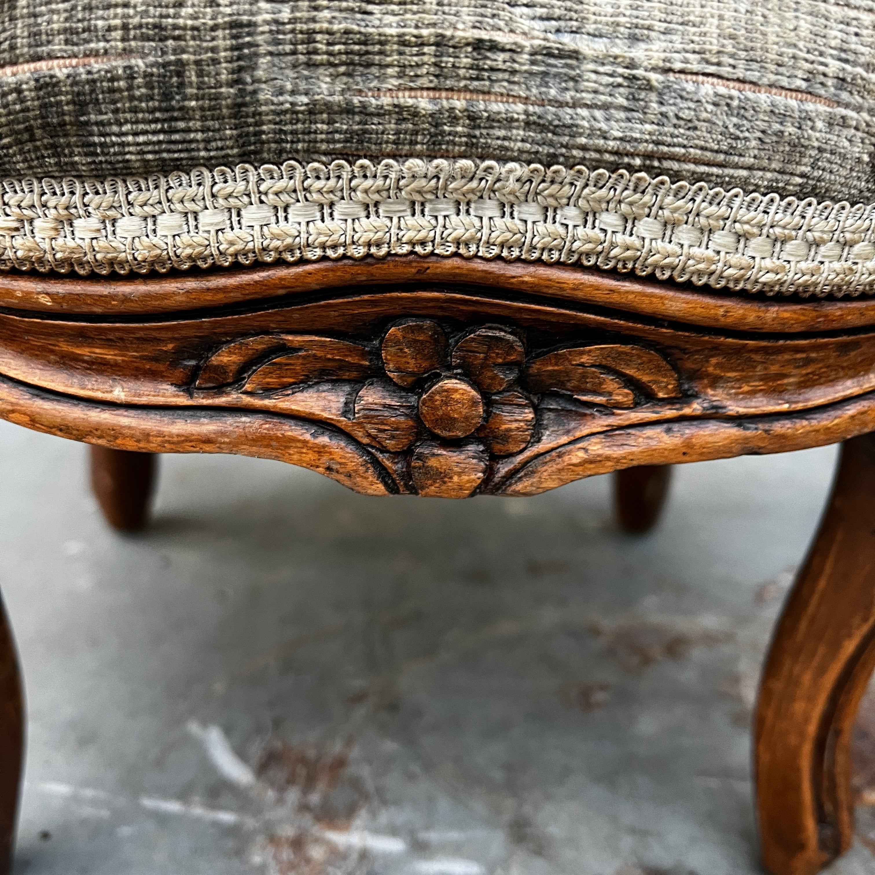 Small Vintage Upholstered Stool