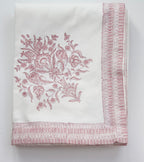 Extra Large Varmala Rose Block Printed Tablecloth