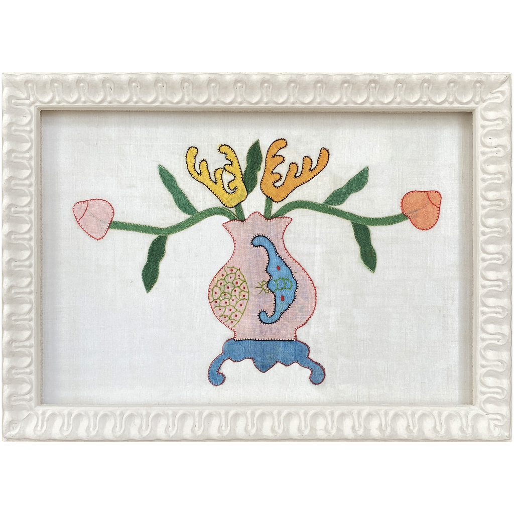Vase Framed Embroidery Print