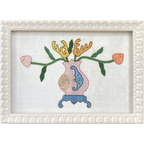 Vase Framed Embroidery Print