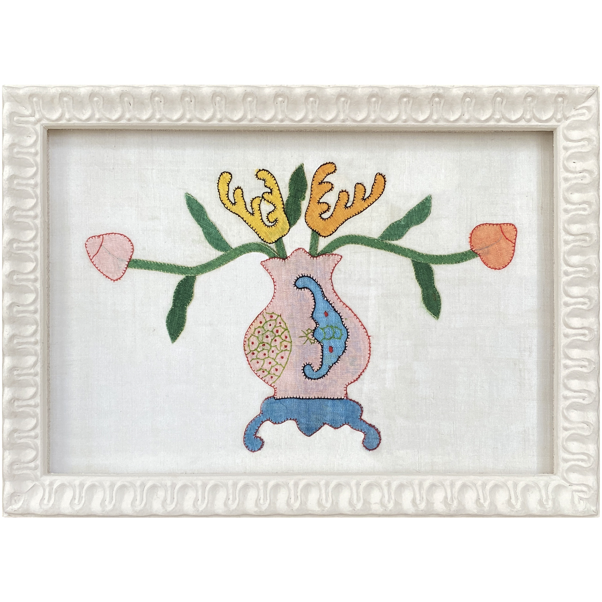 Vase Framed Embroidery Print
