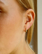 Vicky White Topaz Huggie Earrings