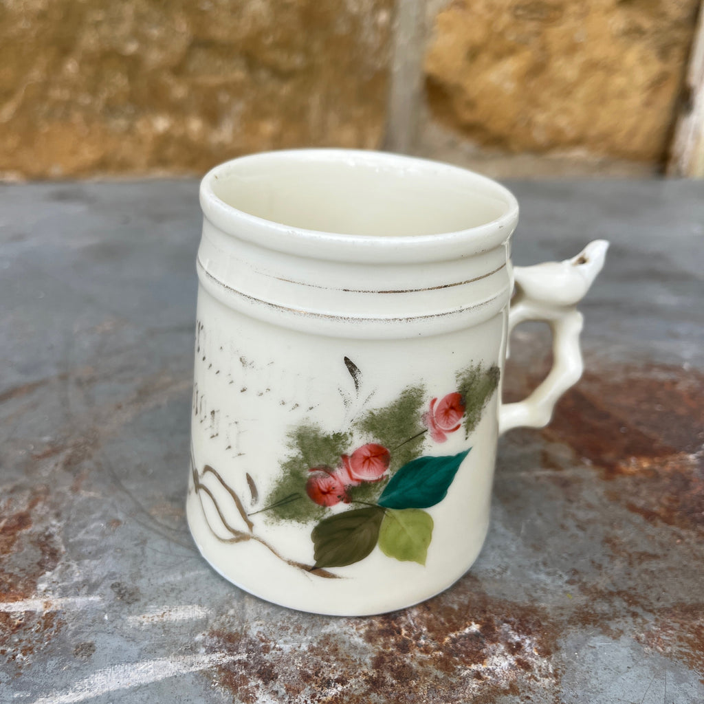 Vintage Sponnerberg Porcelain Mug with Hand-Painted Pink Roses