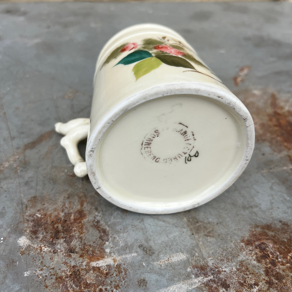 Vintage Sponnerberg Porcelain Mug with Hand-Painted Pink Roses