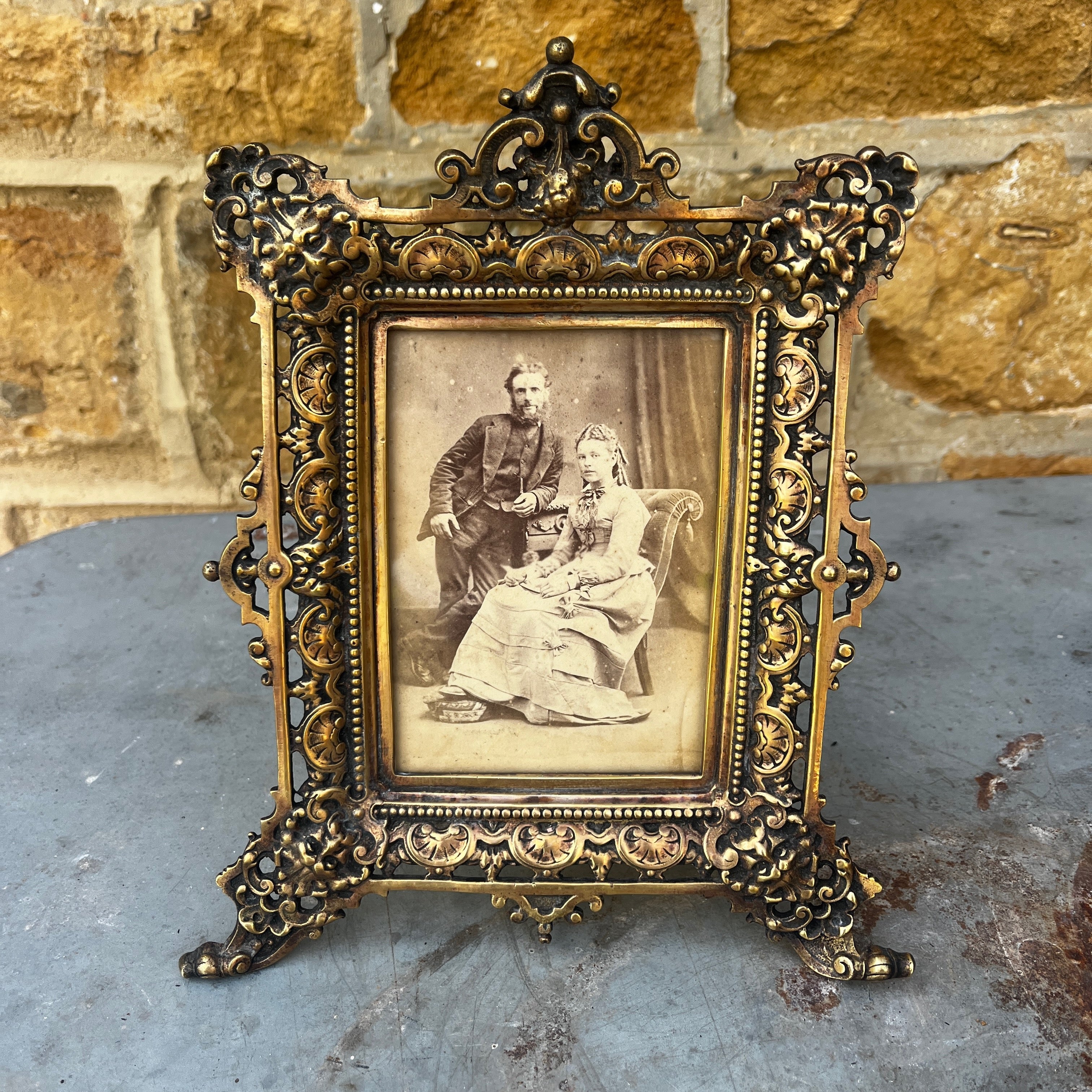 Victorian Brass Photo Frame