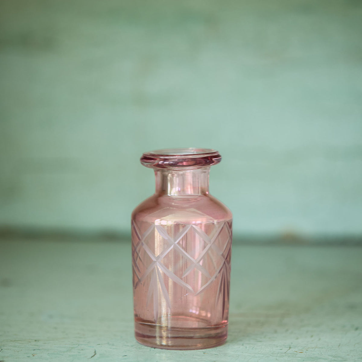 Vintage-Style Pink Glass Diffuser Bottle
