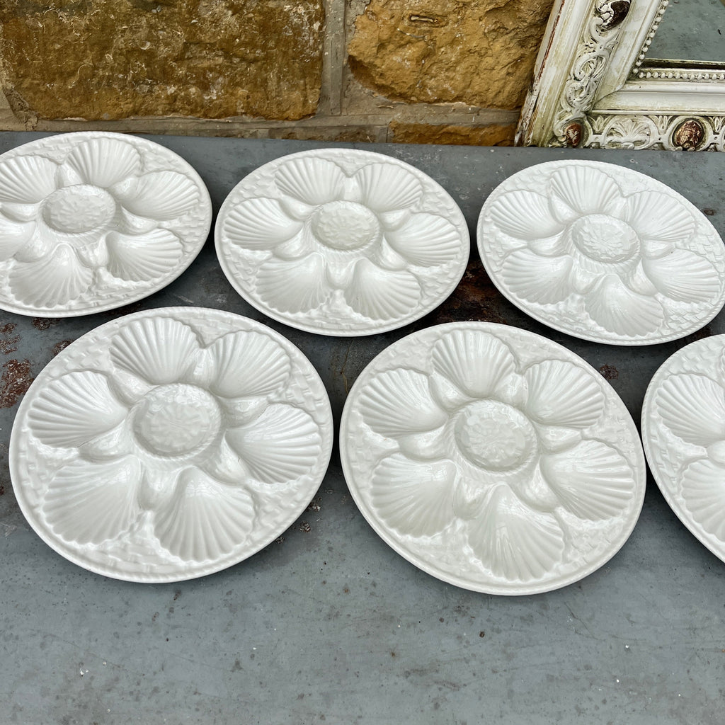 Vintage French Longchamp Oyster Plates