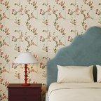 Coco - Wallpaper - Pink on Beige