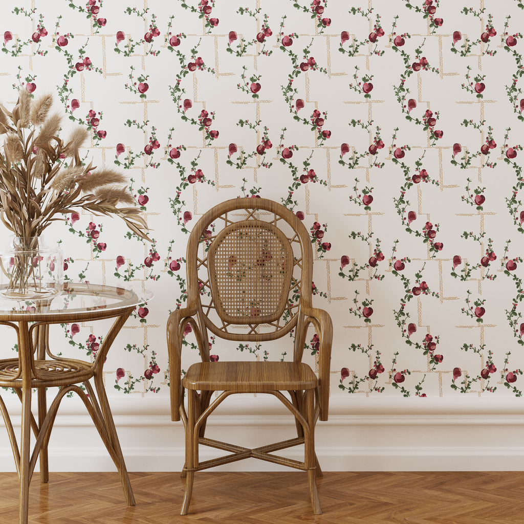 Coco - Wallpaper - Fuchsia on White