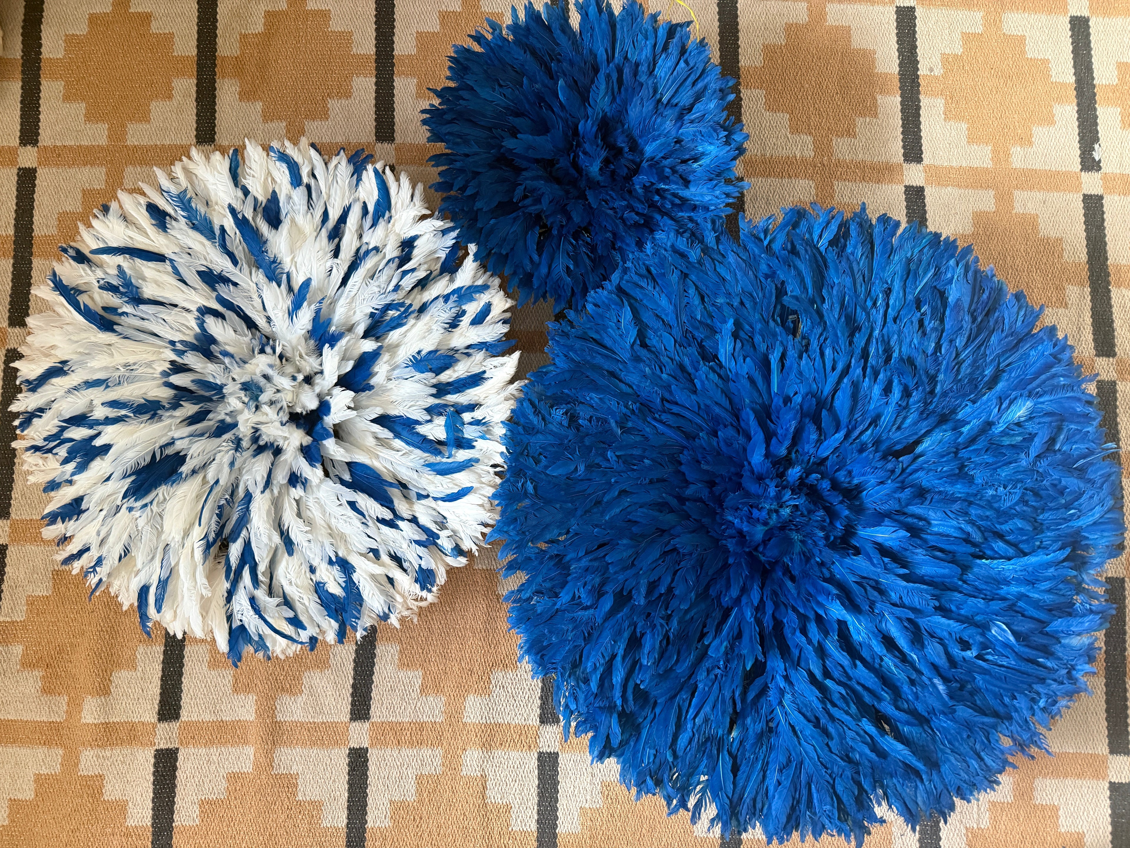 AUTHENTIC BLUE & WHITE JUJU HATS FROM CAMEROON (60CM)