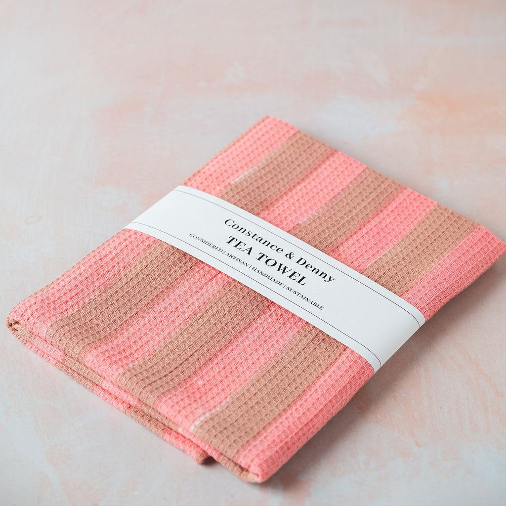 NEW WIDE STRIPE OLIVE tea towel