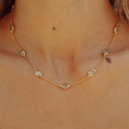 Marilyn Necklace in Gold with Sky blue Topaz