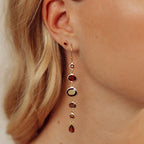 Cascade Earrings in Gold with Garnet