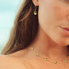 Tear Drop Earrings in Gold with Peridot
