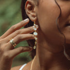 Cascade Earrings in Gold with Moonstone