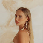 Cascade Earrings in Gold with Moonstone