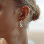 The Anna Hoops in Aqua Chalcedony