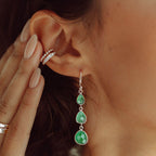 Radiance Drops in Silver and Green Onyx