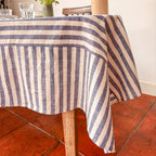 NEW WOVEN CLAY STRIPE TABLECLOTH – 100% Cotton
