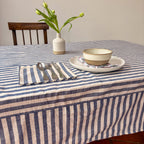 NEW WOVEN CLAY STRIPE TABLECLOTH – 100% Cotton