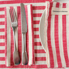 NEW WOVEN CLAY STRIPE TABLECLOTH – 100% Cotton