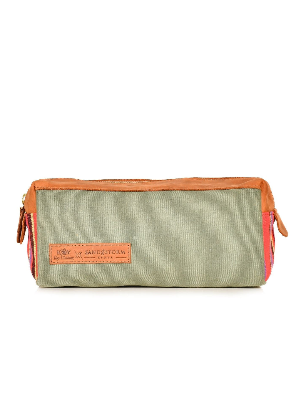 Canvas Safari Washbag - Khaki Green