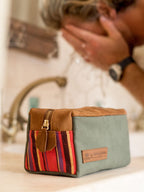 Canvas Safari Washbag - Khaki Green