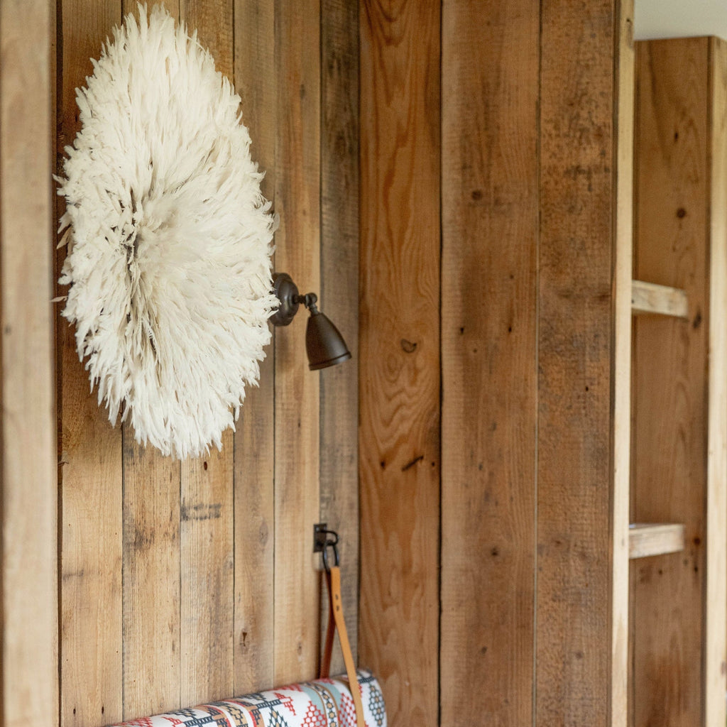 AUTHENTIC JUJU HAT FROM CAMEROON. SOLID WHITE.