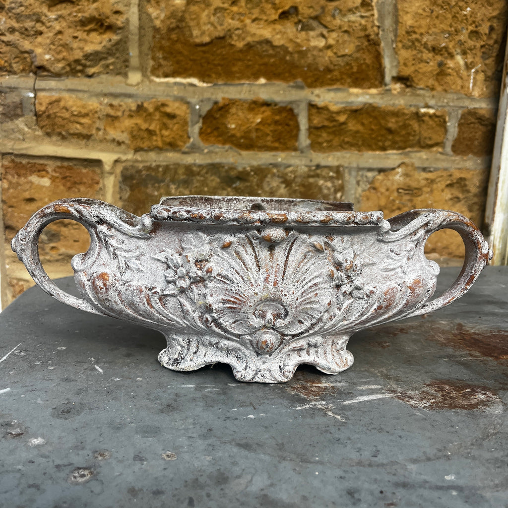 Antique Rococo-style Cast Iron Jardiniere with Handles