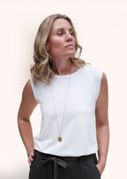 HERO sleeveless top, warm white