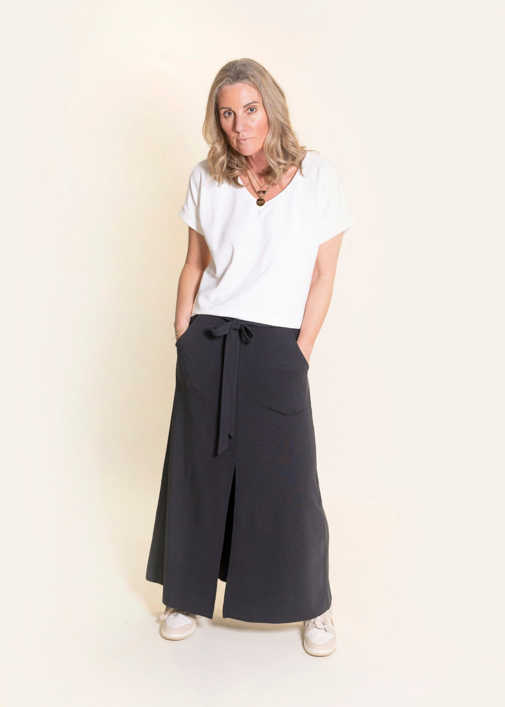 MUSE maxi skirt, charcoal
