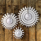 Classic Honeycomb Paper Snowflakes - White in 3 Sizes