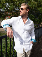 White Linen Shirt - Cutaway Collar