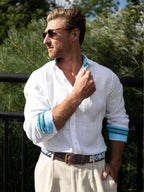 White Linen Shirt - Cutaway Collar