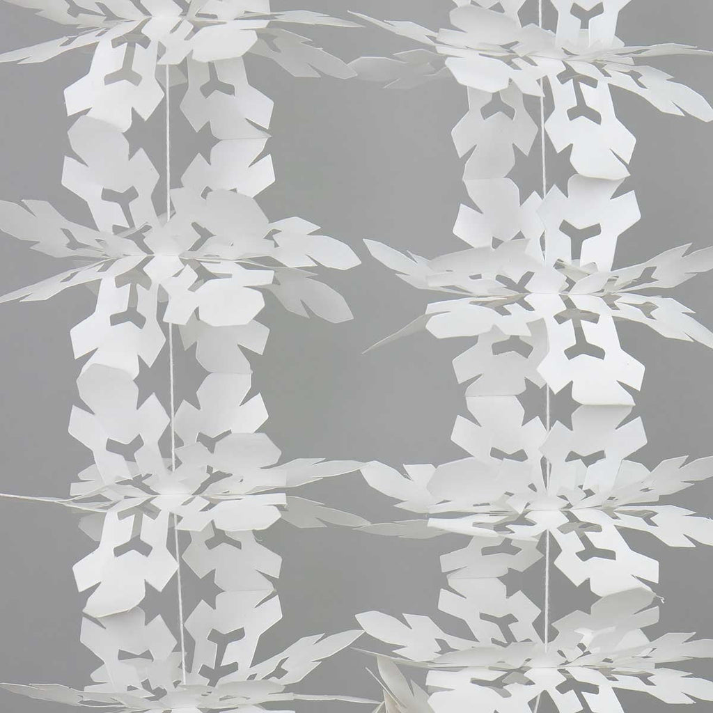 White Concerina Snowflake Paper Garland, Fair Trade | 110cm