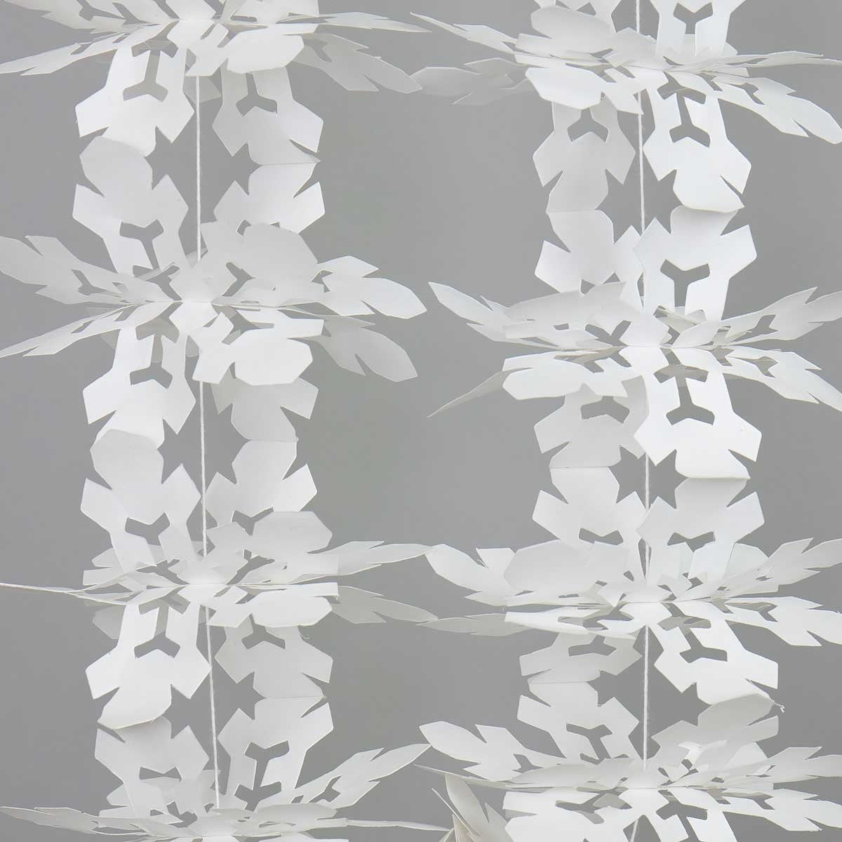 White Concerina Snowflake Paper Garland, Fair Trade | 110cm
