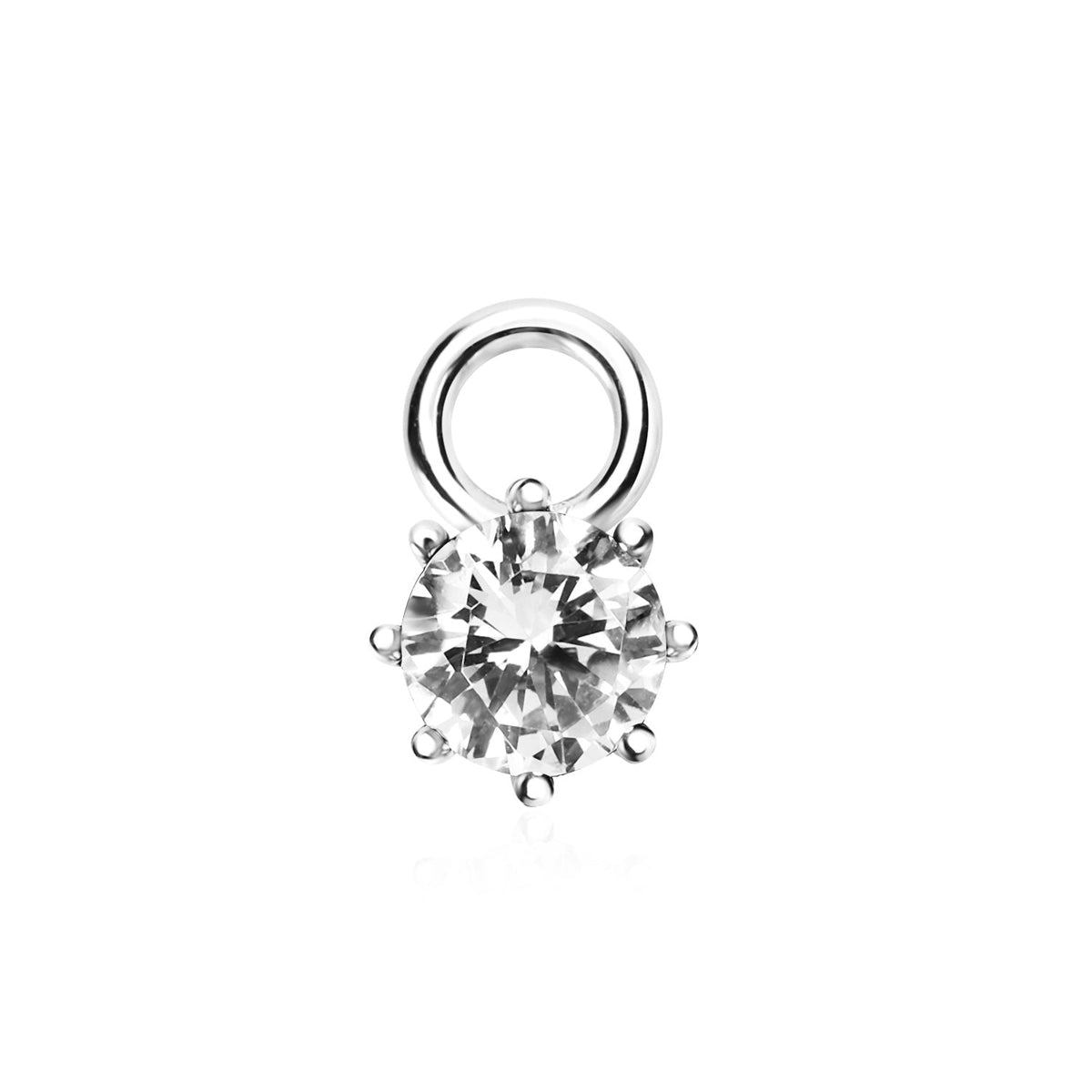 Silver Dazzle Drops with Crystal Charm Hoops