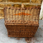 Vintage Wicker Basket with Orange Detailing