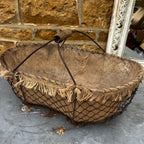 Large Vintage French Wire Basket with Hessian lining