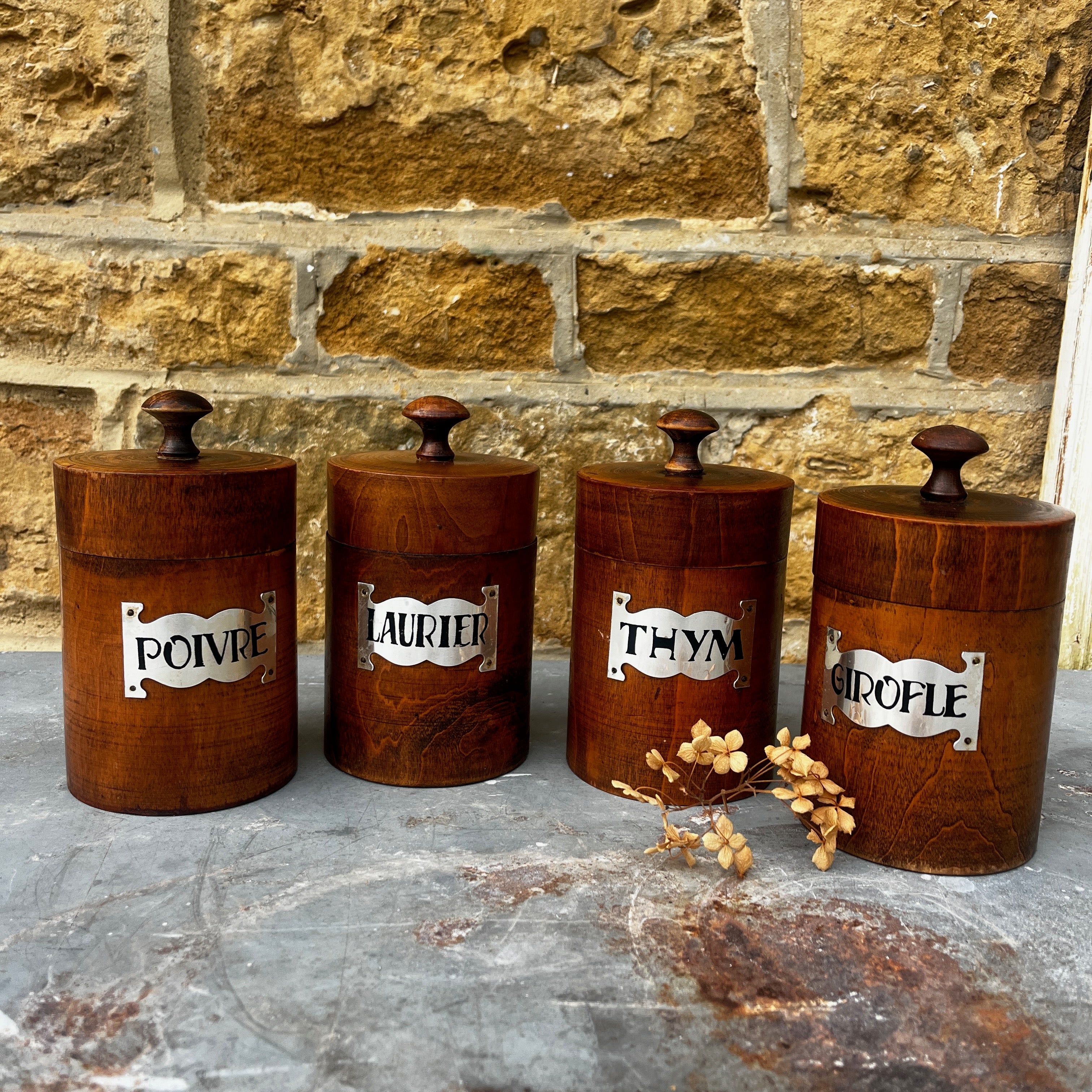Vintage French Kitchen Storage Containers