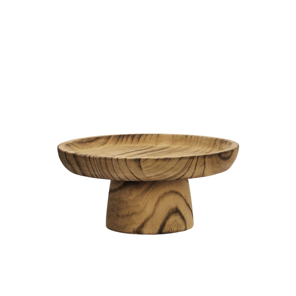Wooden Pedestal Display Platter | 30cm