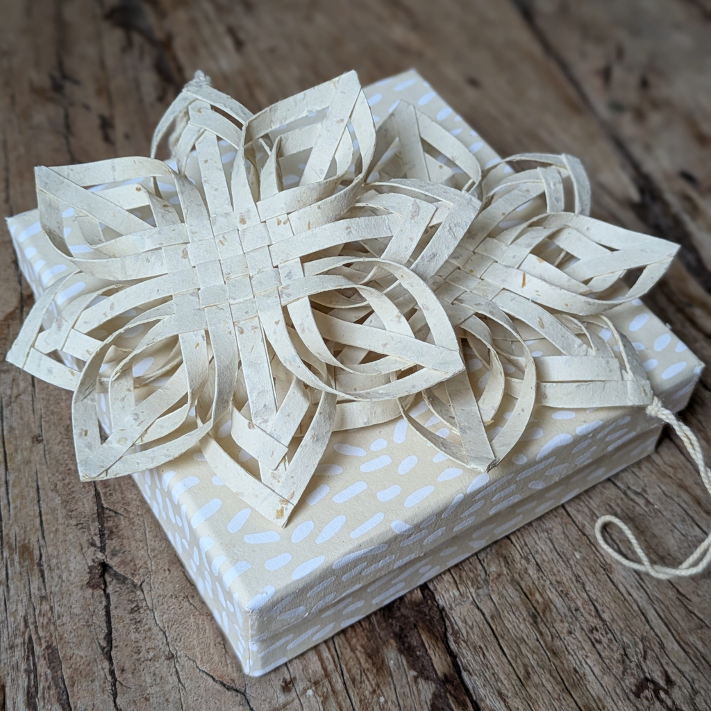 Woven Paper Star Christmas Decoration | Fair-Trade, Set of 2
